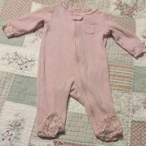 Carter's Soft Flannel Pink Floral Footie
